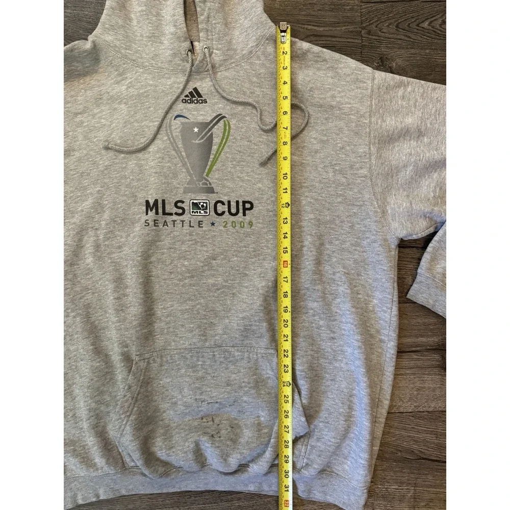 Vintage‎ Adidas MLS Cup Hoodie Mens 2XL XXL Gray Seattle Pullover